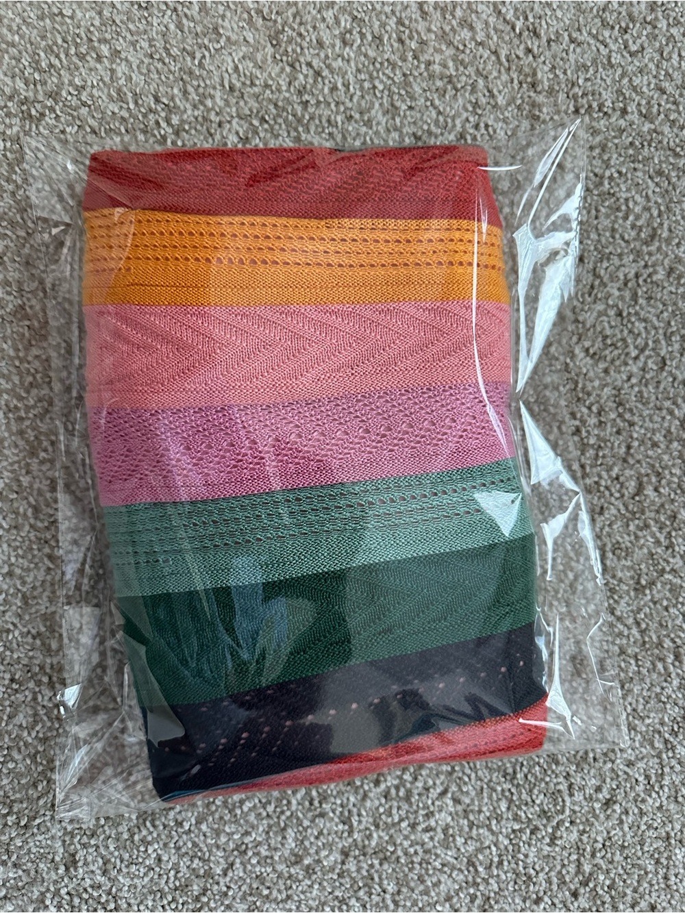 Farm Rio Crochet Rainbow Stripe Mini Dress NWT Size S Lace Up Back - Picture 14 of 14